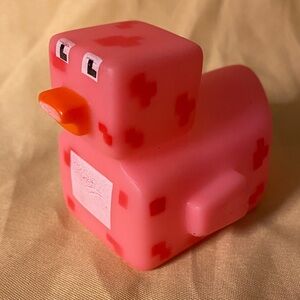 Rubber Duckie Duck Pink 2" Minecraft Pixelated Jeep Ducking Bath Toy 2002